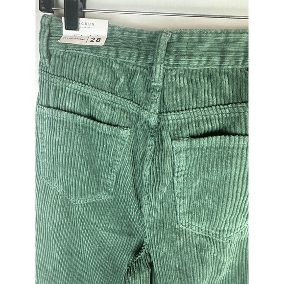 NWT PacSun Green Corduroy Embroidered Boyfriend Jean Doodle Baggy Womens Size 28 - Picture 10 of 16